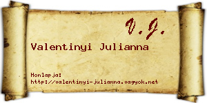 Valentinyi Julianna névjegykártya
